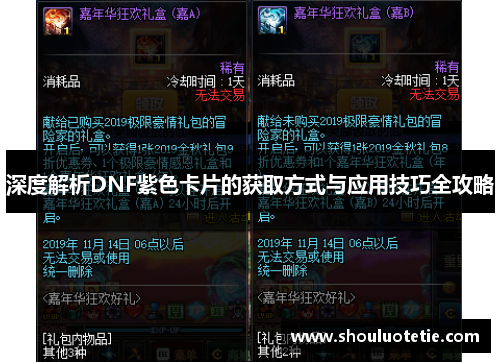 深度解析DNF紫色卡片的获取方式与应用技巧全攻略 深度解析DNF紫色卡片的获取方式与应用技巧全攻略